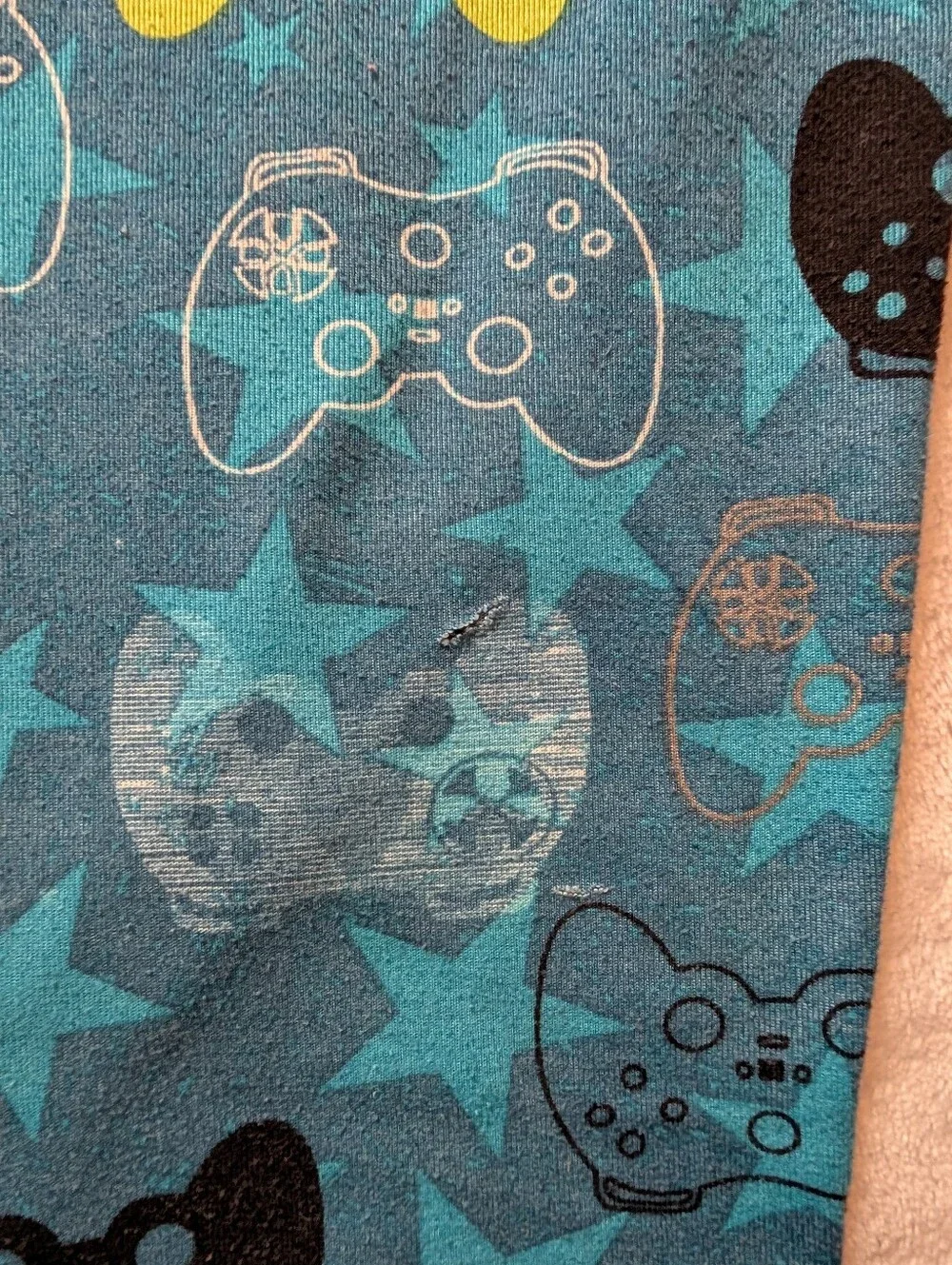 Falls Creek Boys XL Gaming Pajama Set Blue Video Game Controllers 2 Pc
